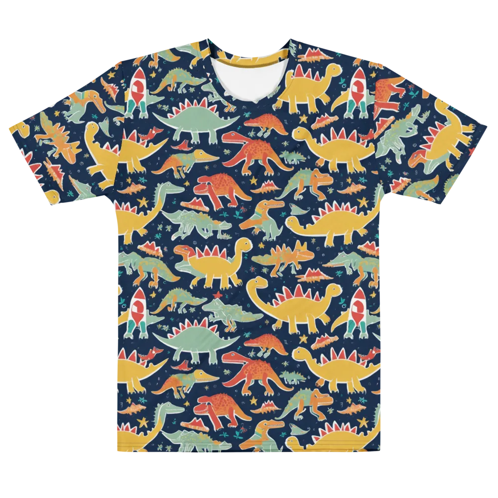 Dino Disco on Men's Cotton Crew Neck T-Shirt — Front