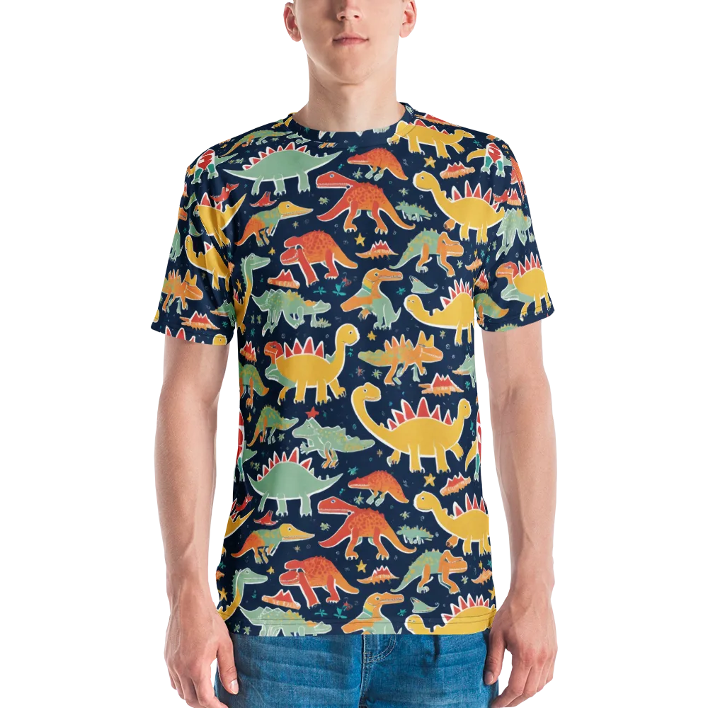 Dino Disco on Men's Crew Neck T-Shirt — Front