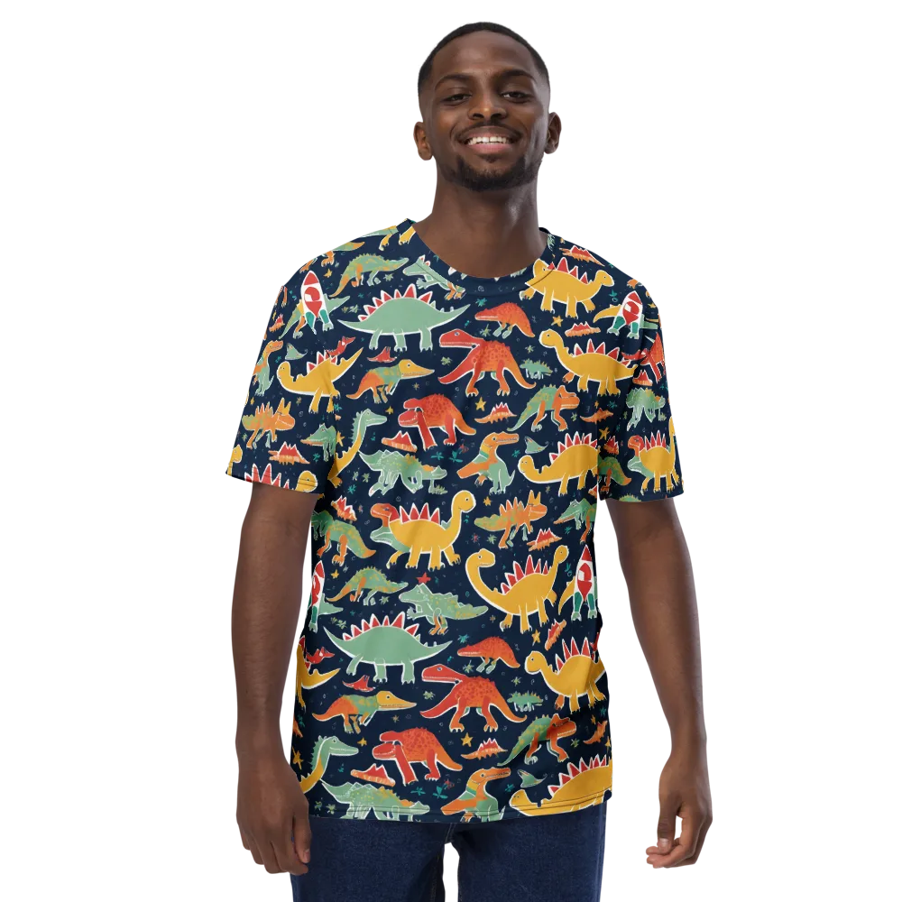 Dino Disco on Men's Crew Neck T-Shirt — Front