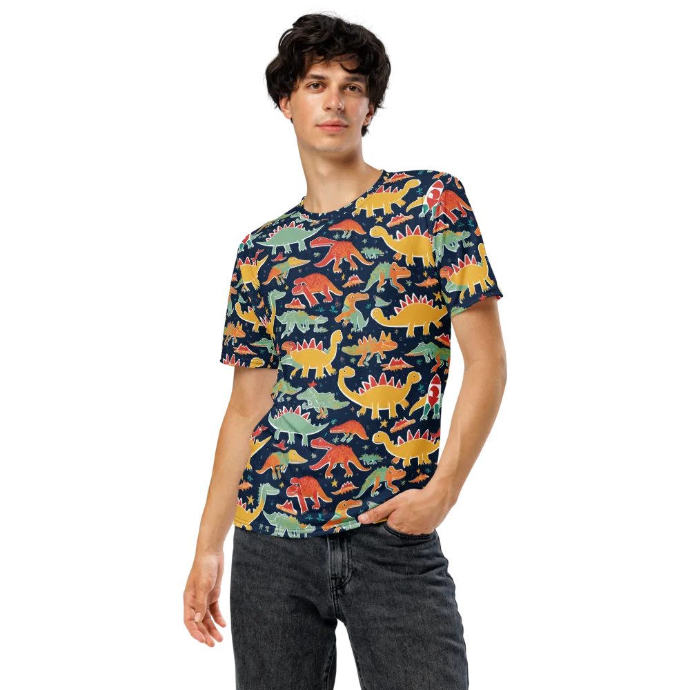 Dino Disco on Men's Crew Neck T-Shirt — Front