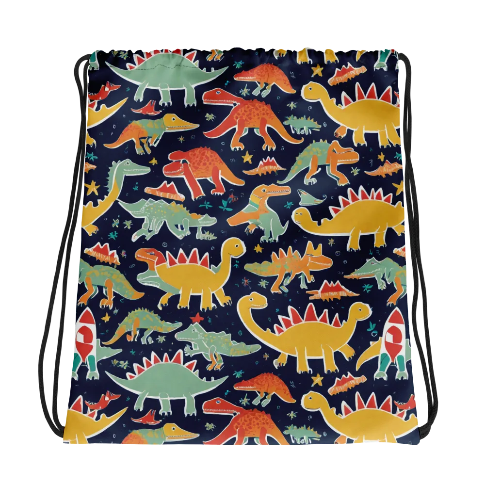 Dino Disco on Drawstring Bag — Photo