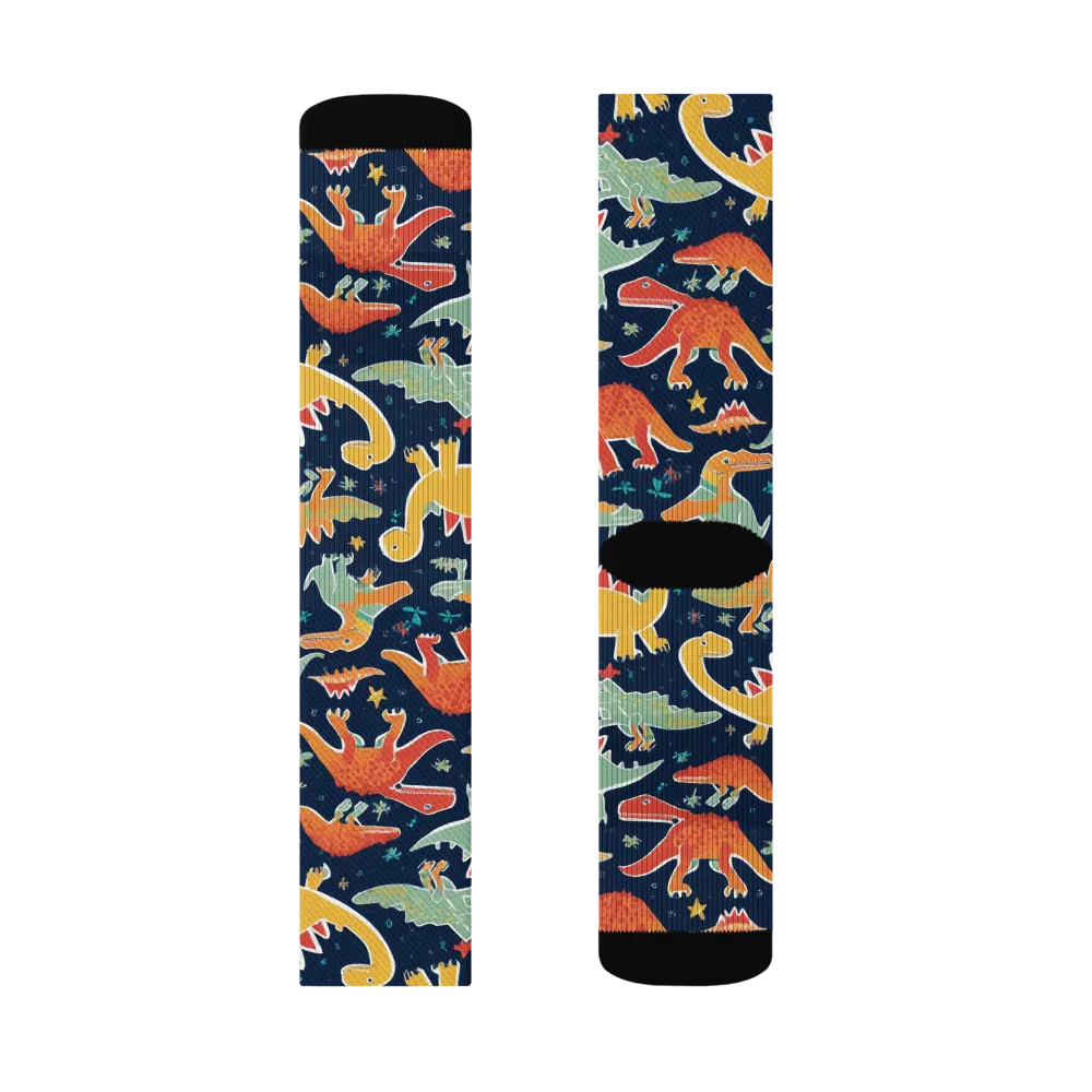 Dino Disco on Socks — Left Sock