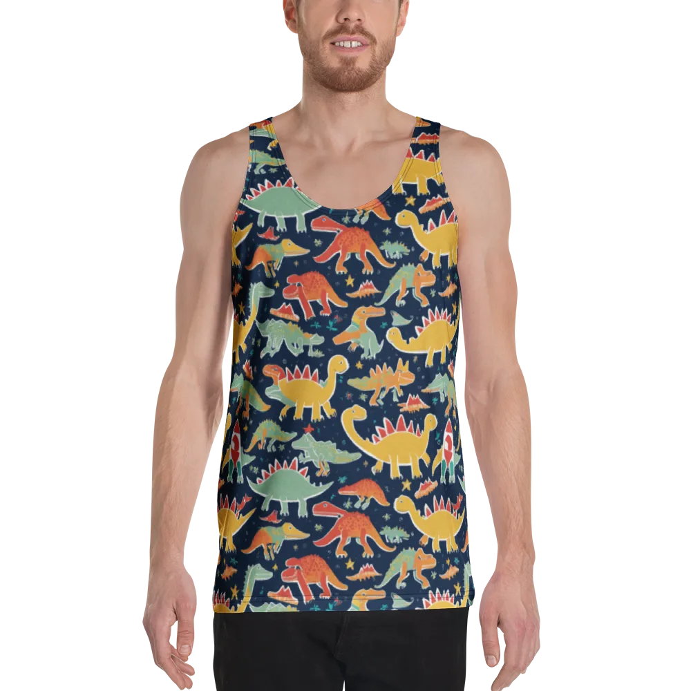 Dino Disco on Men's Tank Top — Front