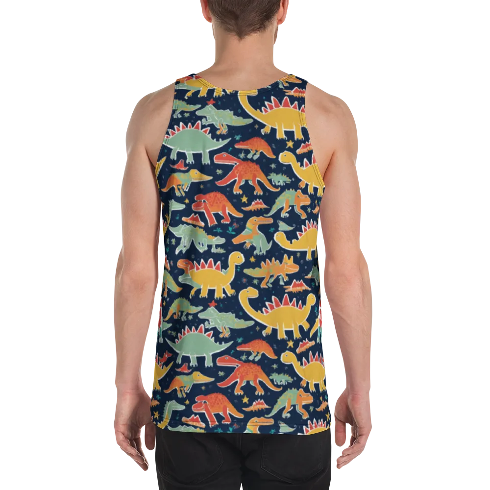 Dino Disco on Men's Tank Top — Back