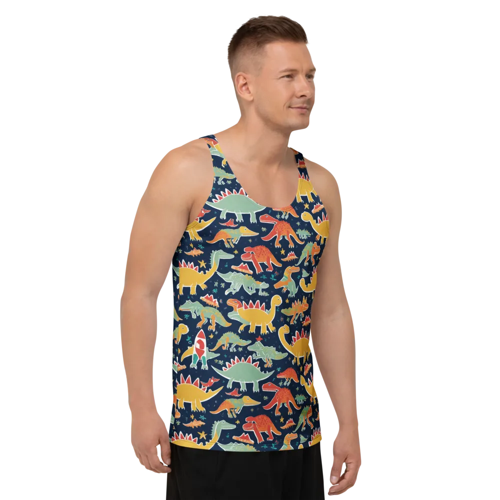 Dino Disco on Men's Tank Top — Right Front