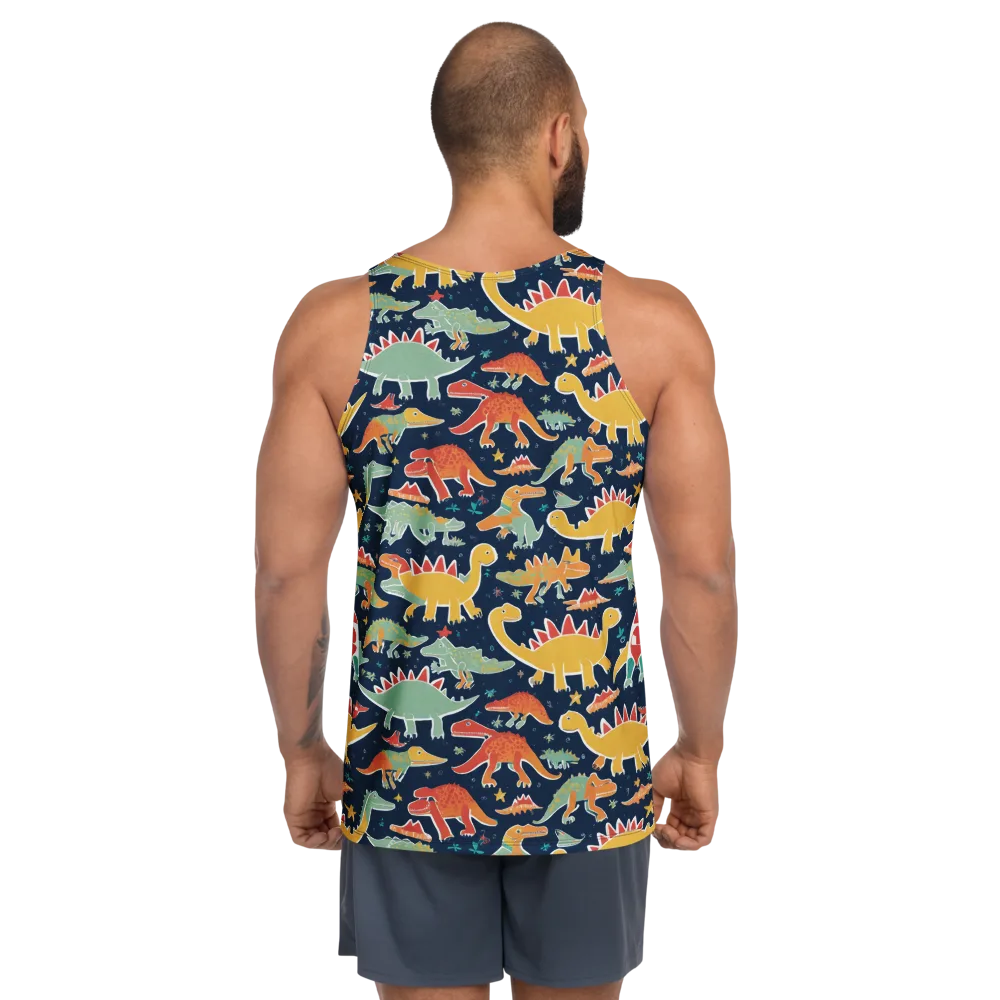 Dino Disco on Men's Tank Top — Back