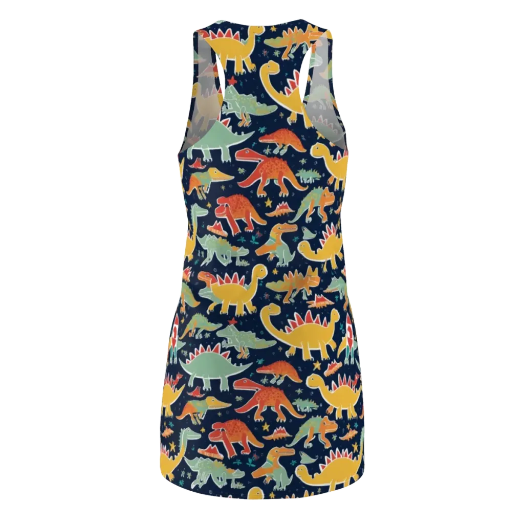 Dino Disco on Racerback Dress — Back