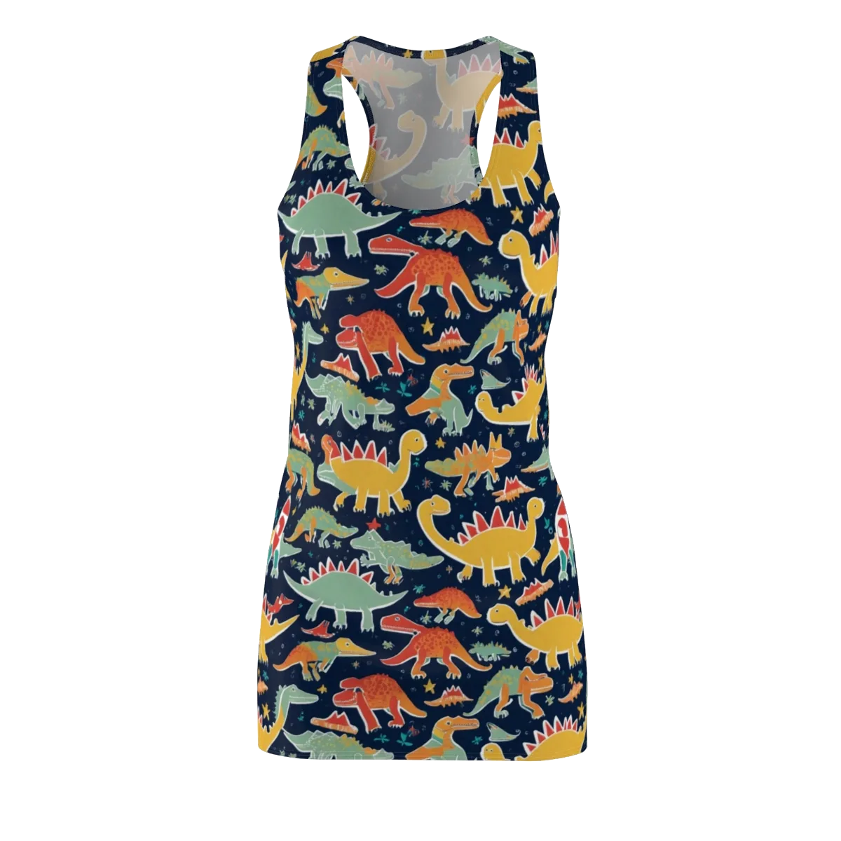 Dino Disco on Racerback Dress — Front