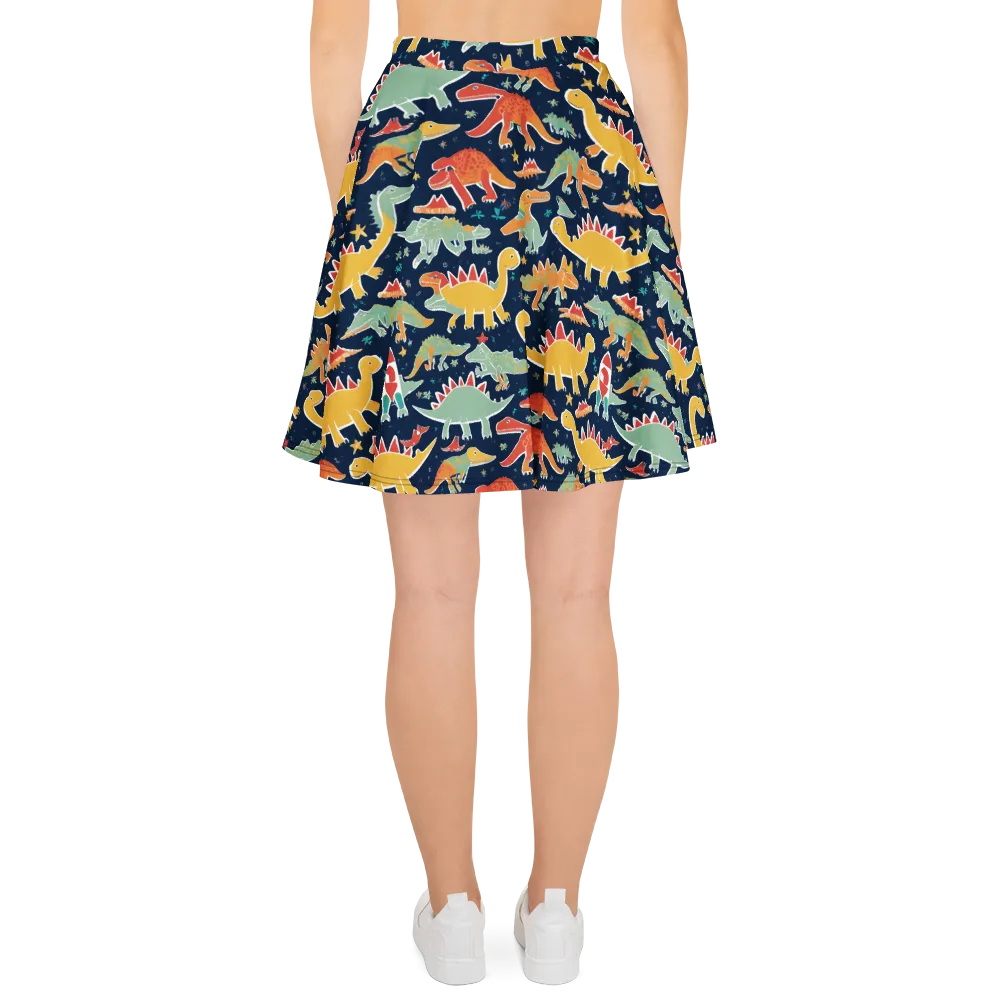 Dino Disco on Skater Skirt — Back