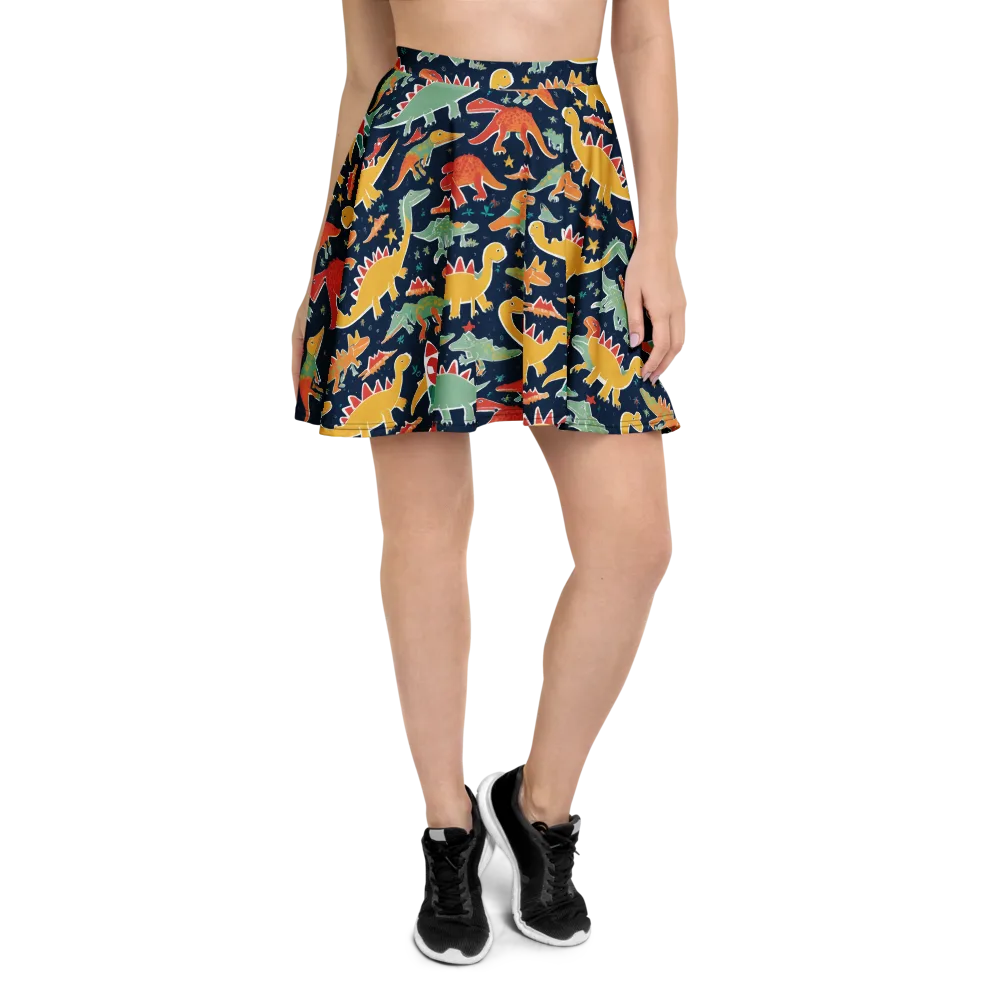 Dino Disco on Skater Skirt — Front