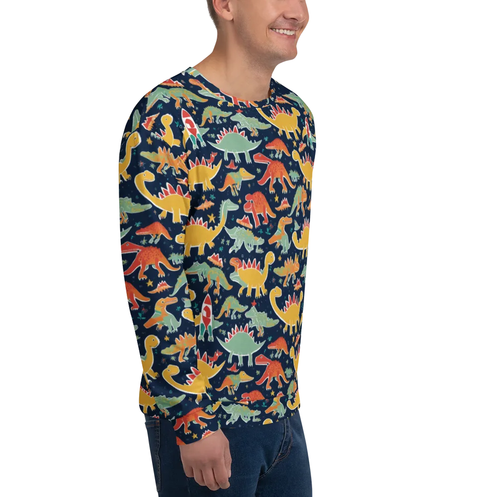 Dino Disco on Sweatshirt — Right Front