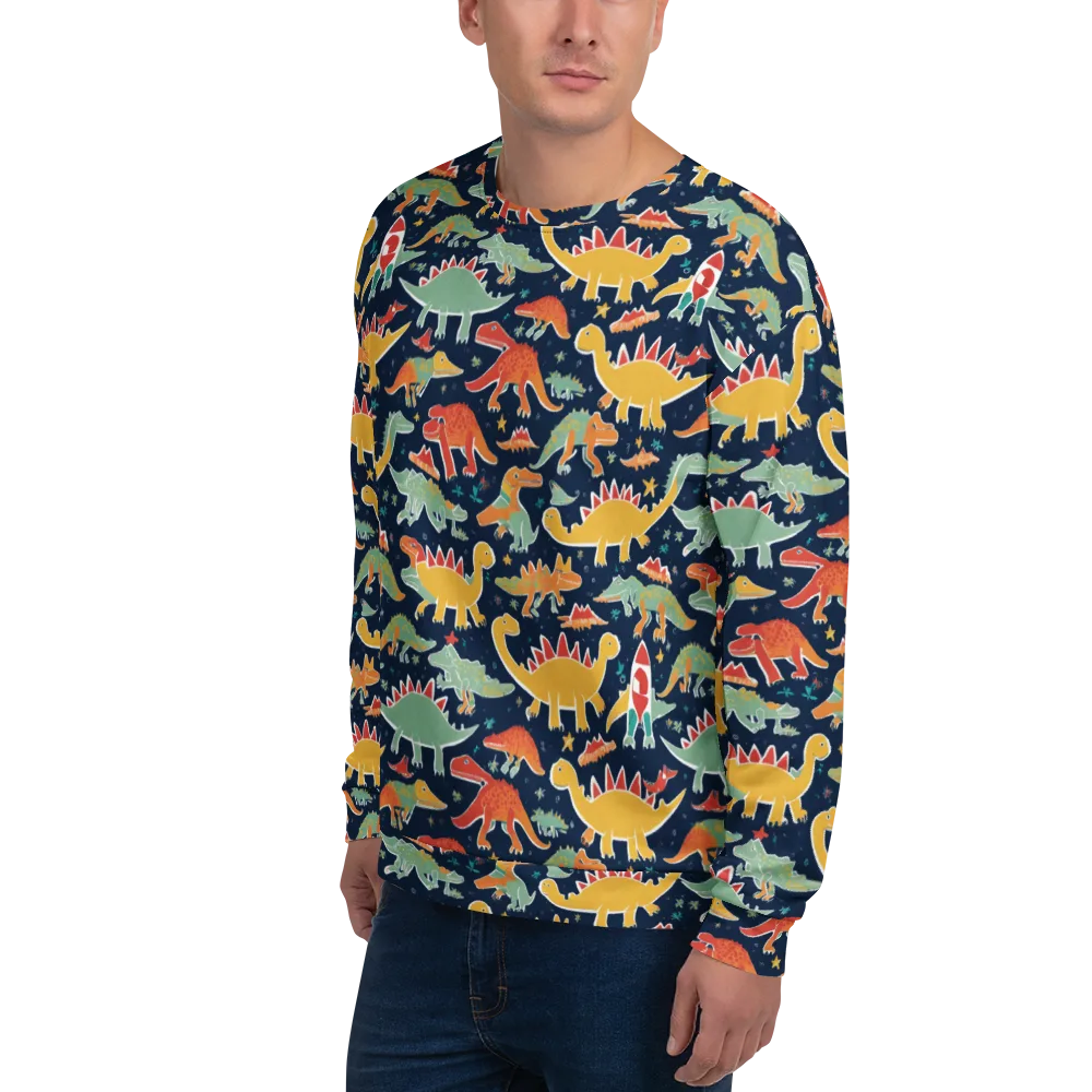 Dino Disco on Sweatshirt — Left Front