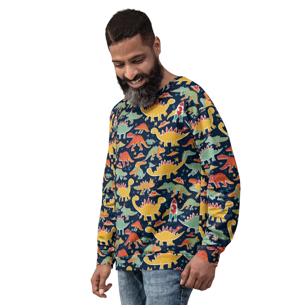 Dino Disco on Sweatshirt — Left Front