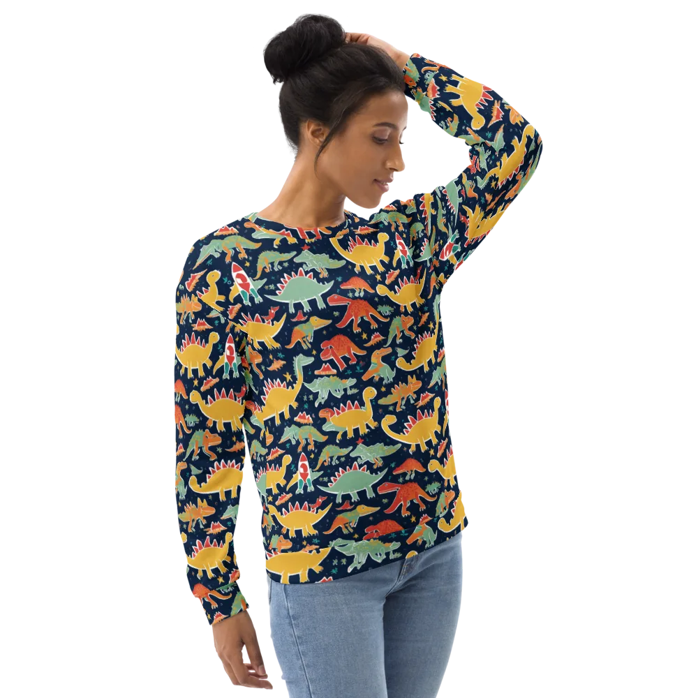 Dino Disco on Sweatshirt — Right Front