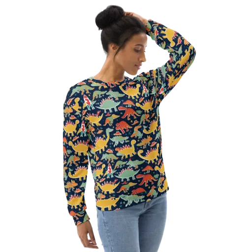 Dino Disco on a Sweatshirt