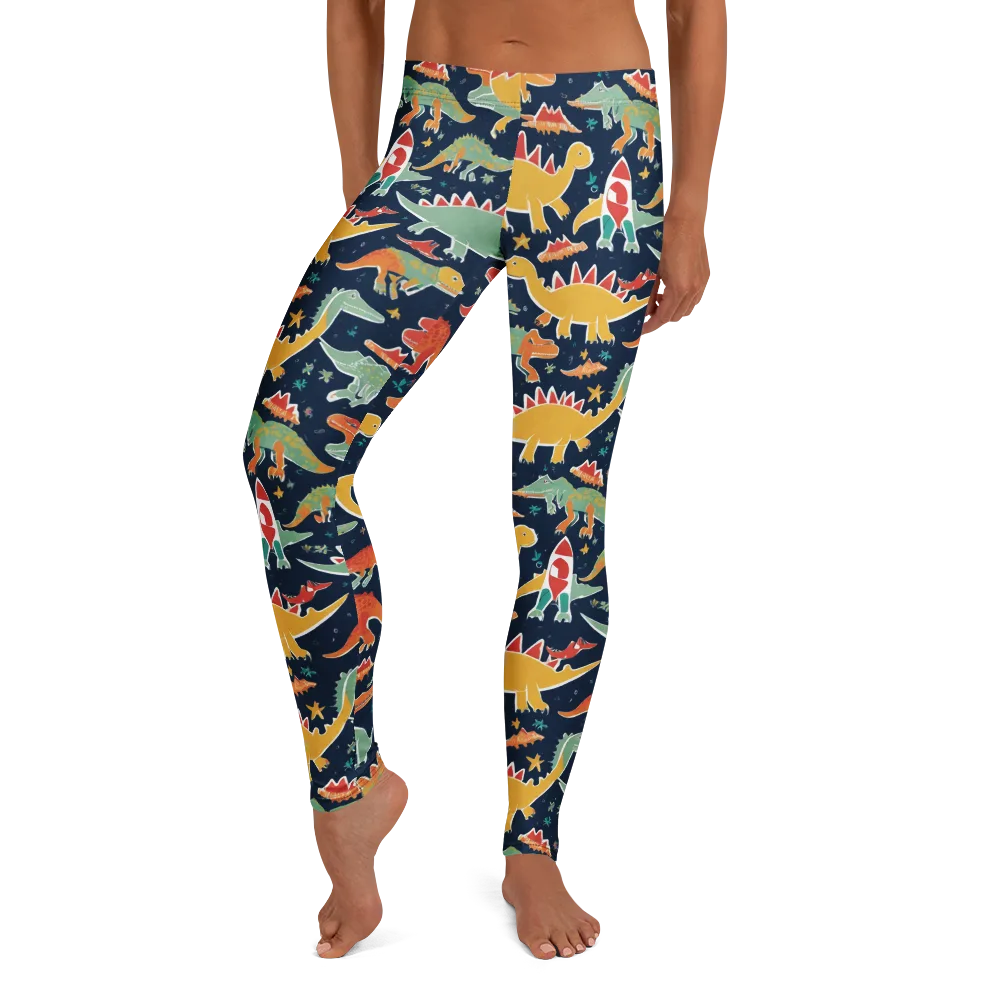 Dino Disco on Leggings — Front