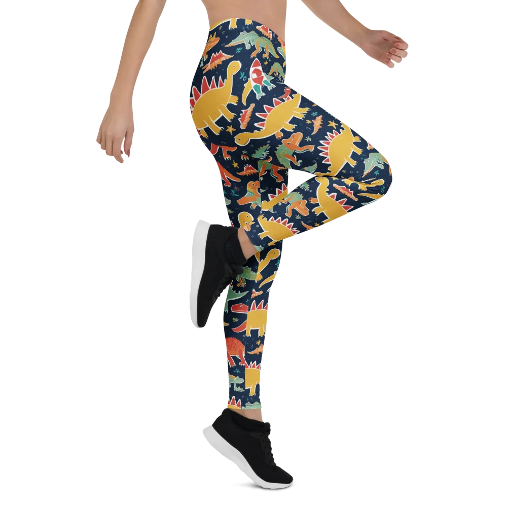 Dino Disco on Leggings — Right