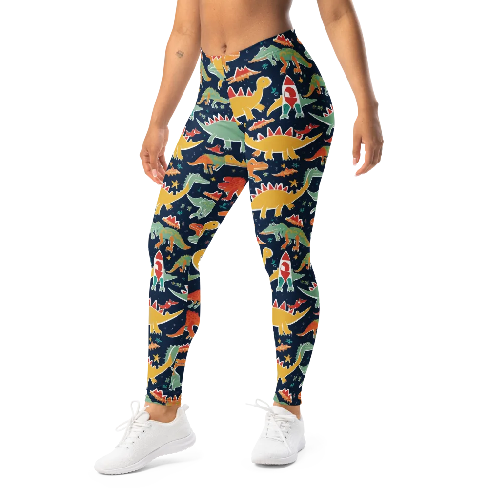Dino Disco on Leggings — Left Front