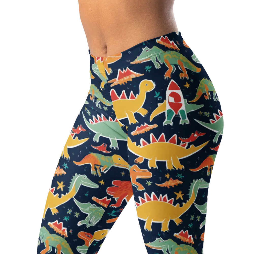Dino Disco on Leggings — Left Front