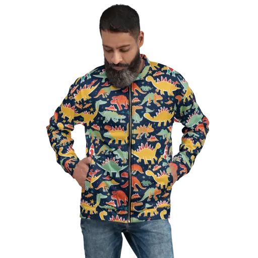 Dino Disco on a Bomber Jacket
