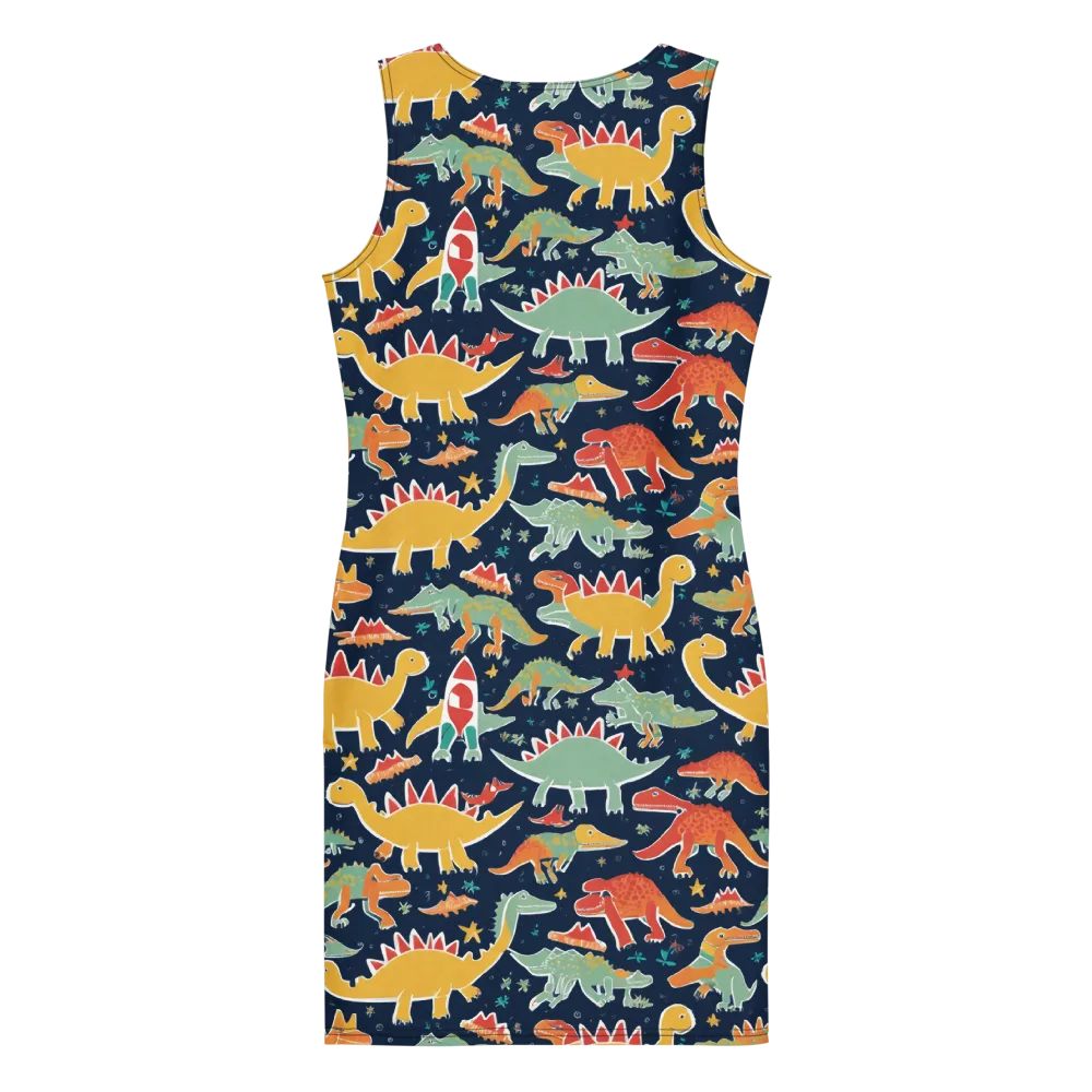 Dino Disco on Bodycon Dress — Back
