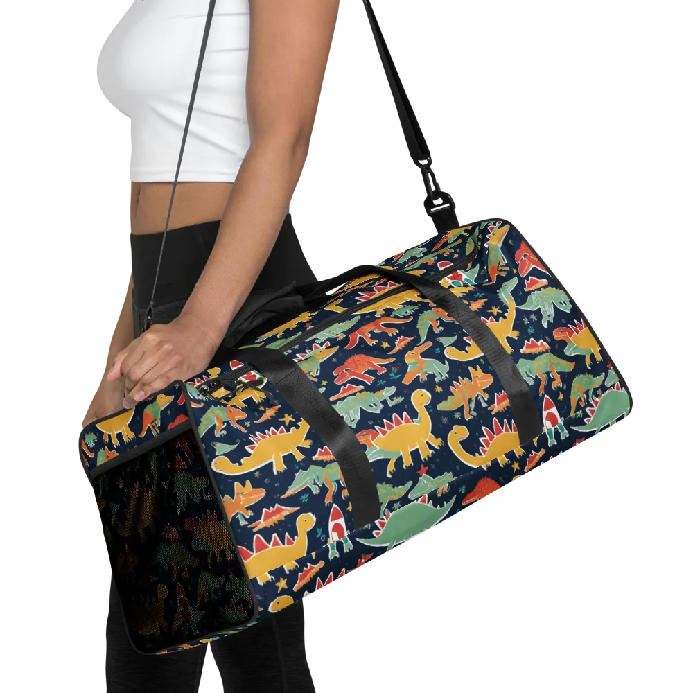 Dino Disco on Duffle Bag — Front