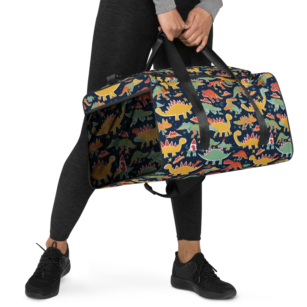 Dino Disco on Duffle Bag — Right Front