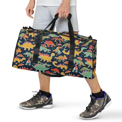 Dino Disco on a Duffle Bag