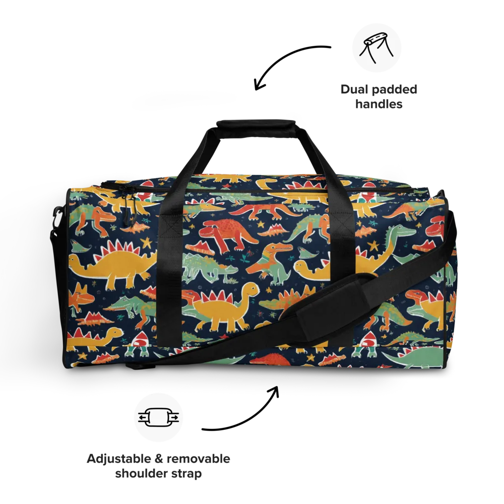 Dino Disco on Duffle Bag — Front