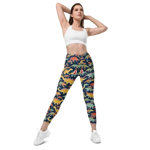 Dino Disco on a Leggings with Pockets