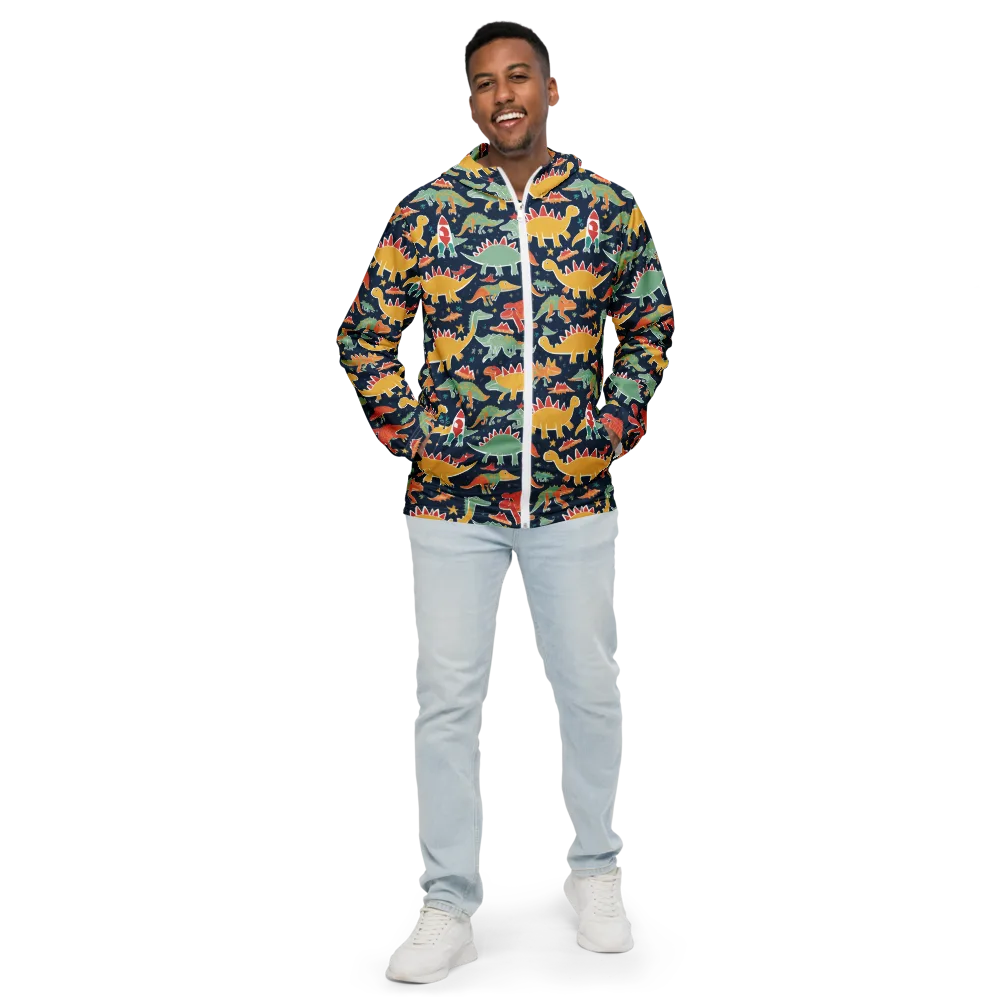 Dino Disco on Men's Windbreaker — Front
