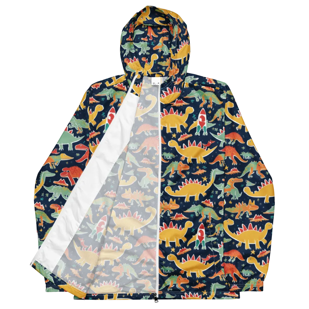 Dino Disco on Men's Windbreaker — Front