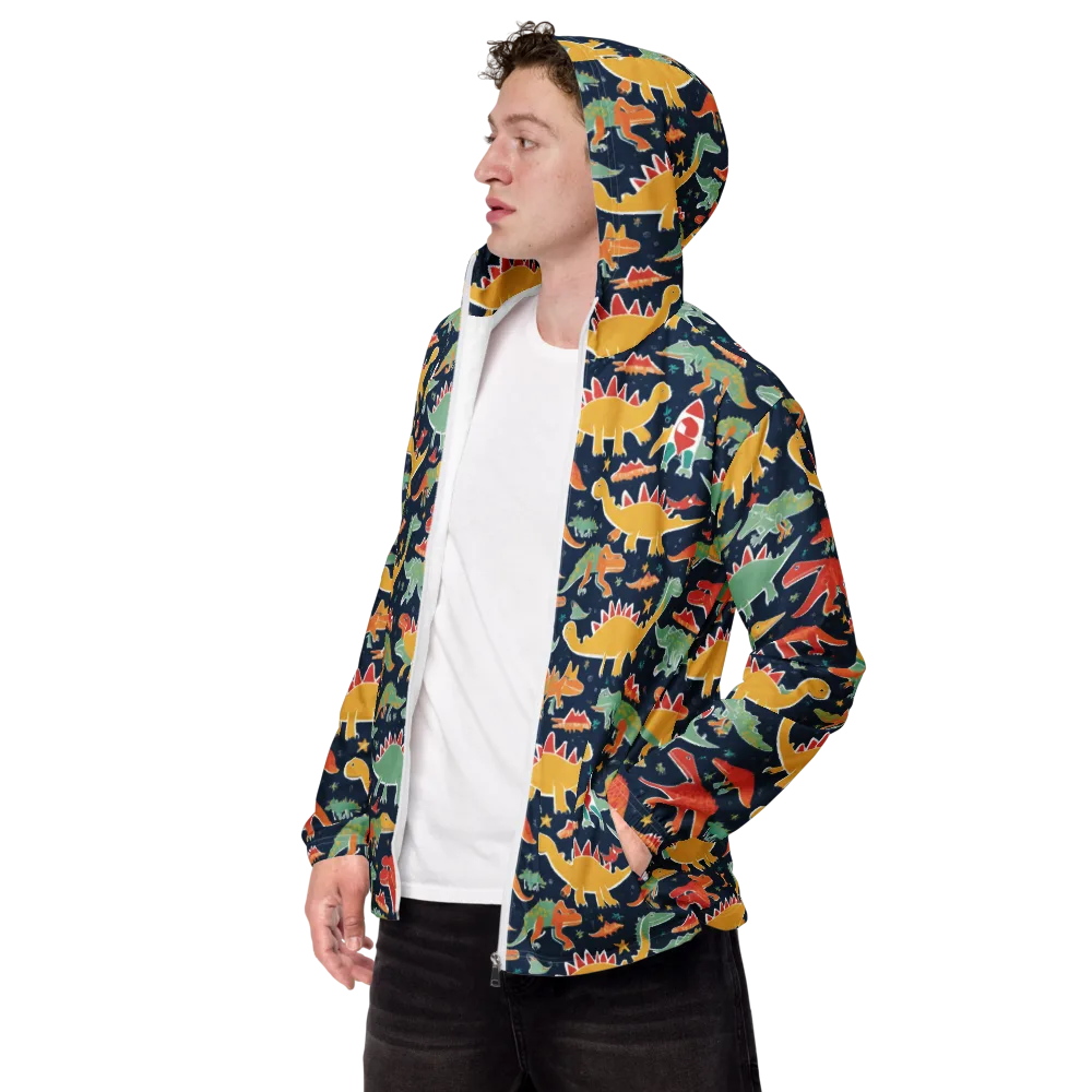 Dino Disco on Men's Windbreaker — Left Front