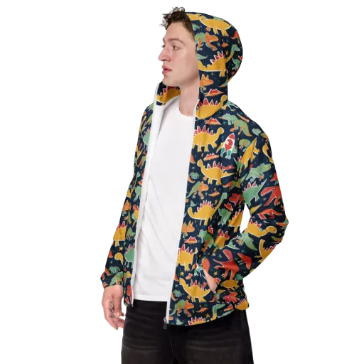 Dino Disco on a Men's Windbreaker