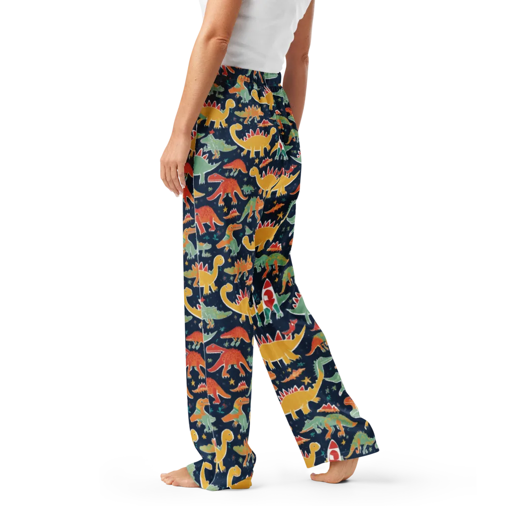 Dino Disco on Women's Pajama Pants — Left