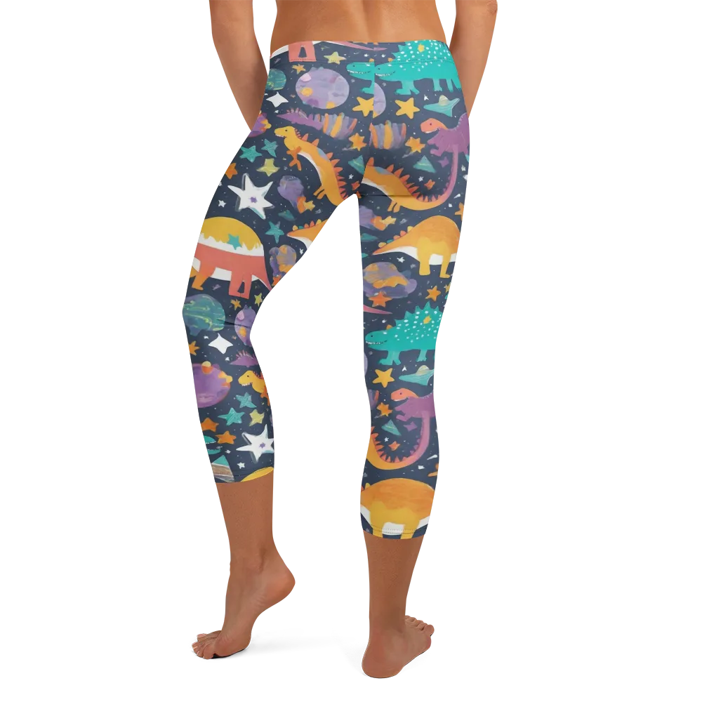 Dino Starfield on Capri Leggings — Back