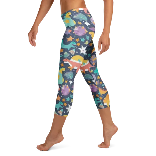 Dino Starfield on a Capri Leggings