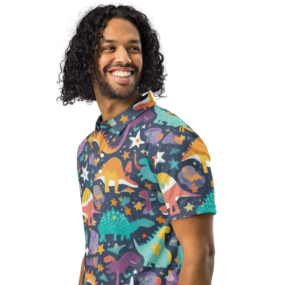 Dino Starfield on Men's Slim Fit Polo Shirt — Left Front
