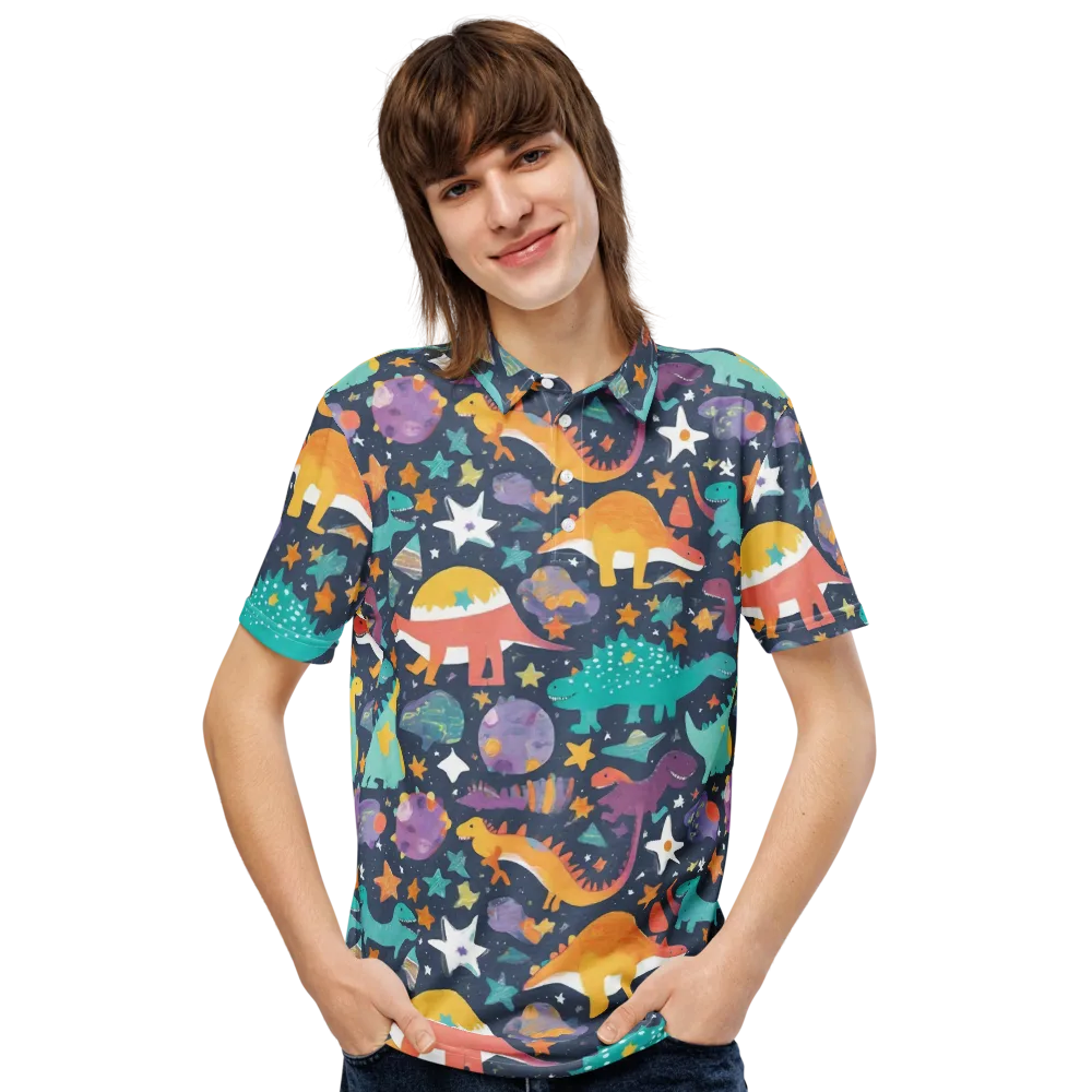 Dino Starfield on Men's Slim Fit Polo Shirt — Front