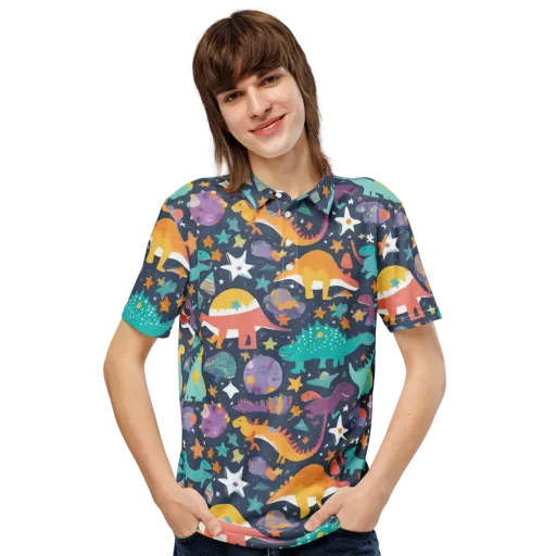 Dino Starfield on a Men's Slim Fit Polo Shirt