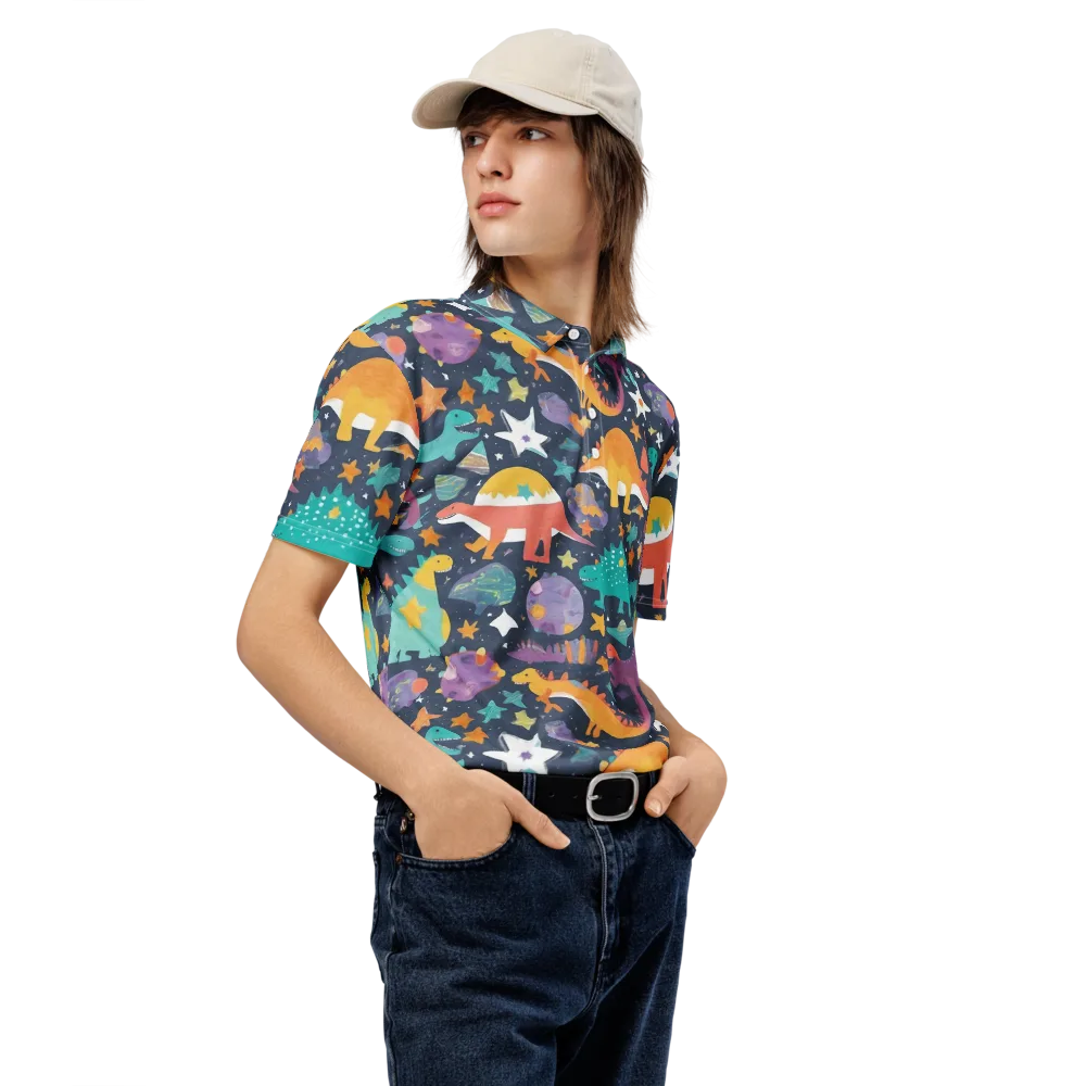Dino Starfield on Men's Slim Fit Polo Shirt — Right Front