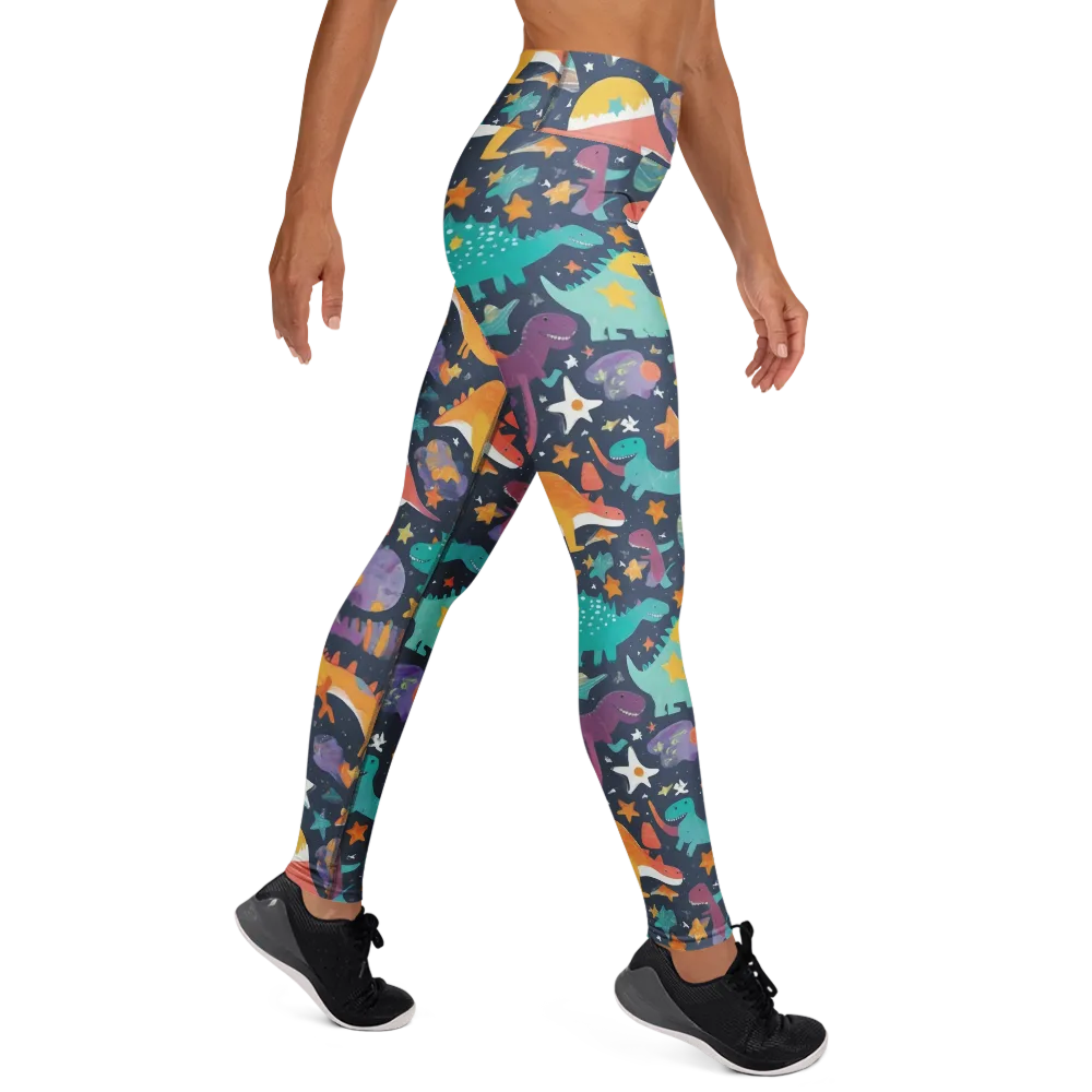 Dino Starfield on Yoga Leggings — Right
