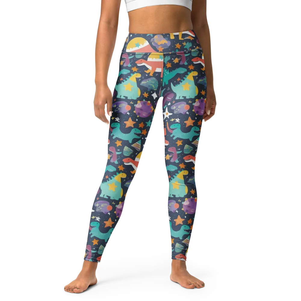 Dino Starfield on Yoga Leggings — Front