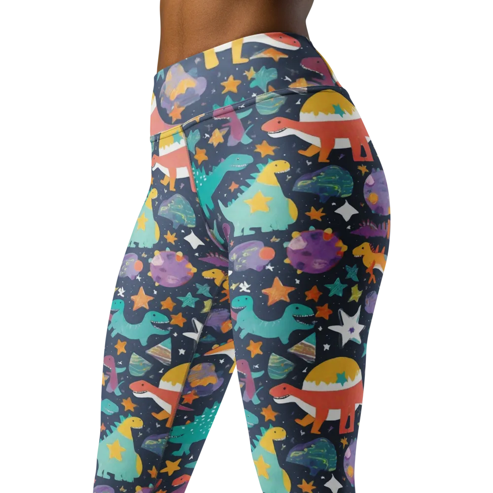 Dino Starfield on Yoga Leggings — Left Front