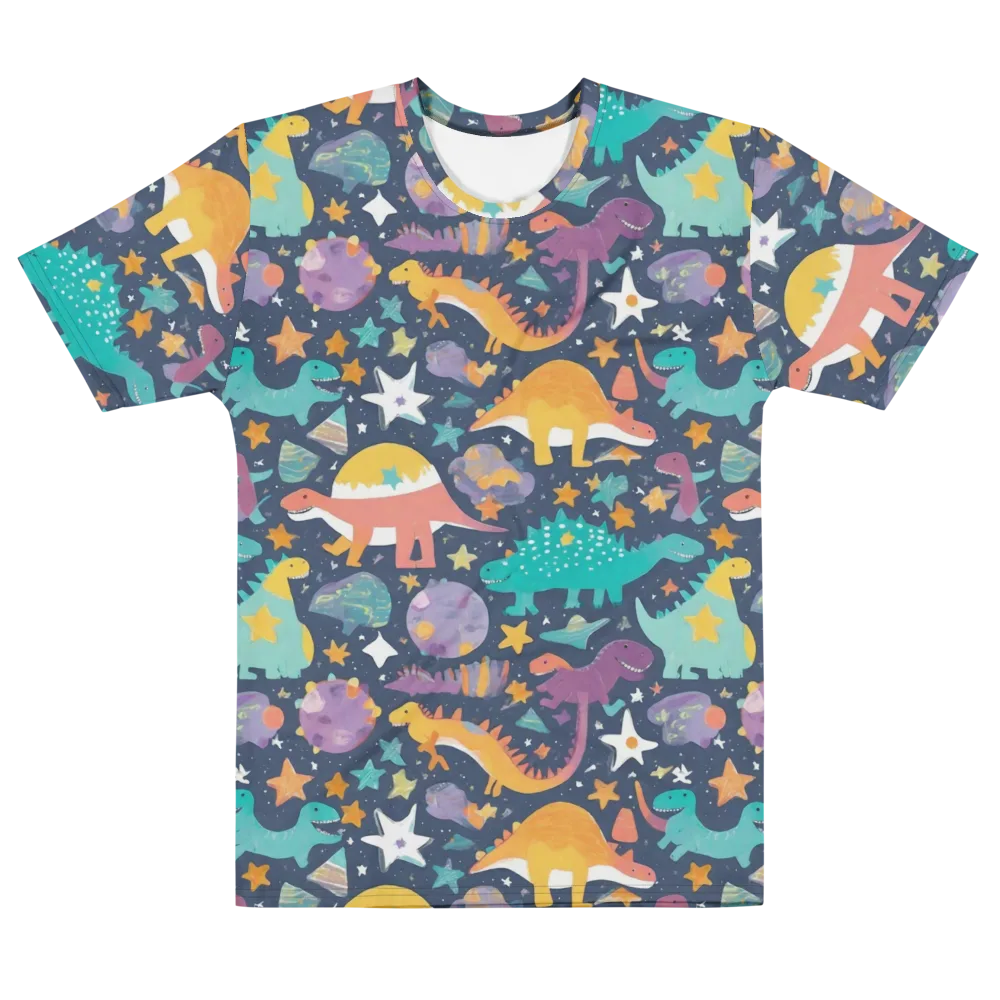 Dino Starfield on Men's Cotton Crew Neck T-Shirt — Front