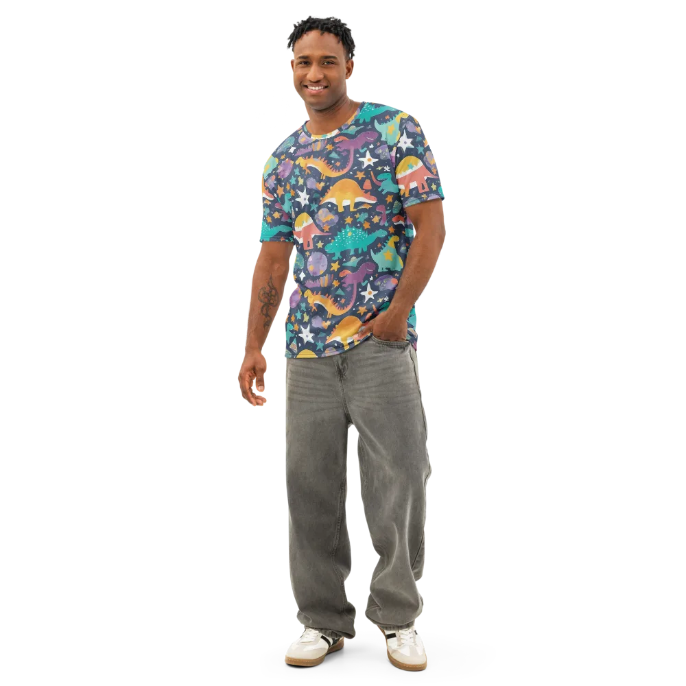 Dino Starfield on Men's Cotton Crew Neck T-Shirt — Front