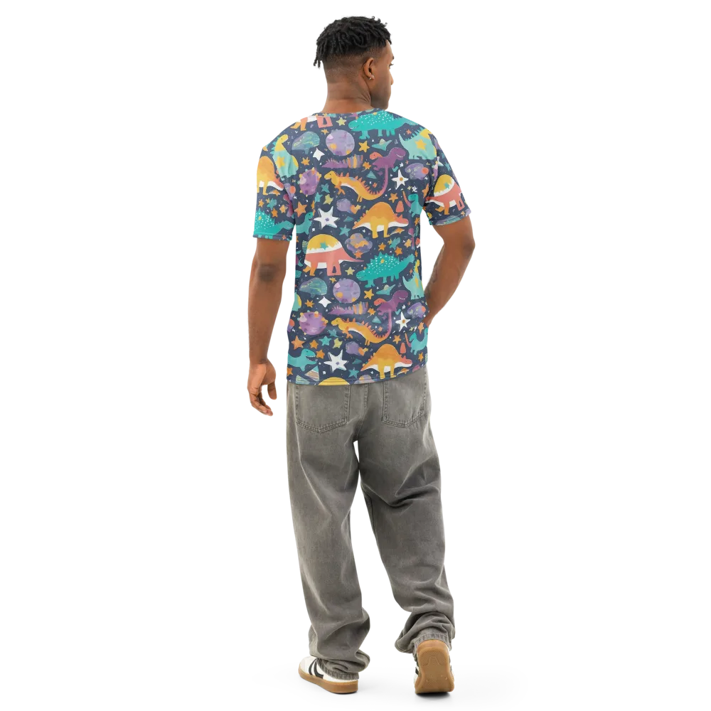 Dino Starfield on Men's Cotton Crew Neck T-Shirt — Back
