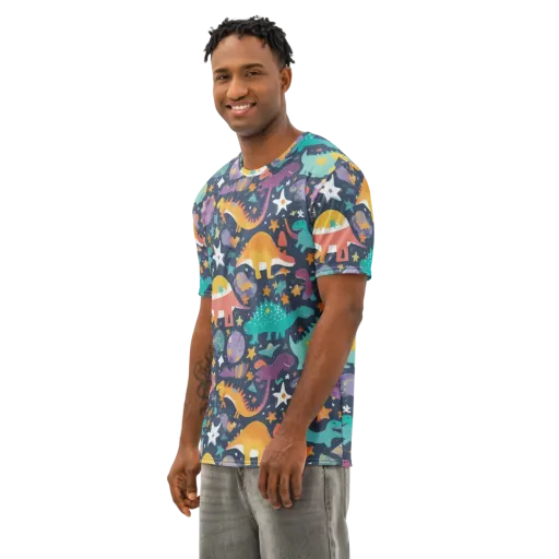 Dino Starfield on a Men's Cotton Crew Neck T-Shirt