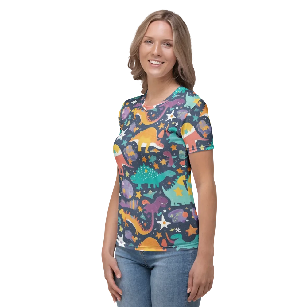 Dino Starfield on Women's Crew Neck T-Shirt — Left