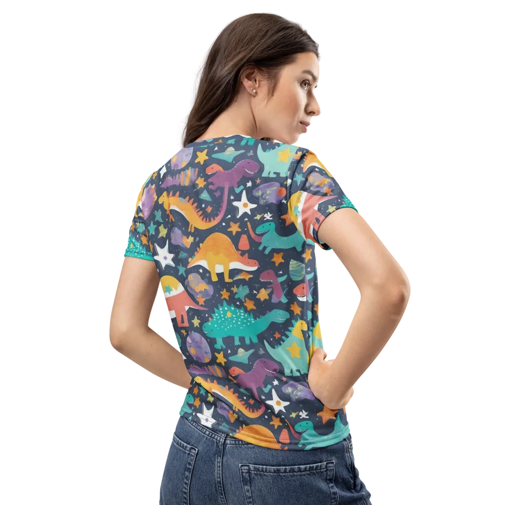 Dino Starfield on Women's Crew Neck T-Shirt — Back
